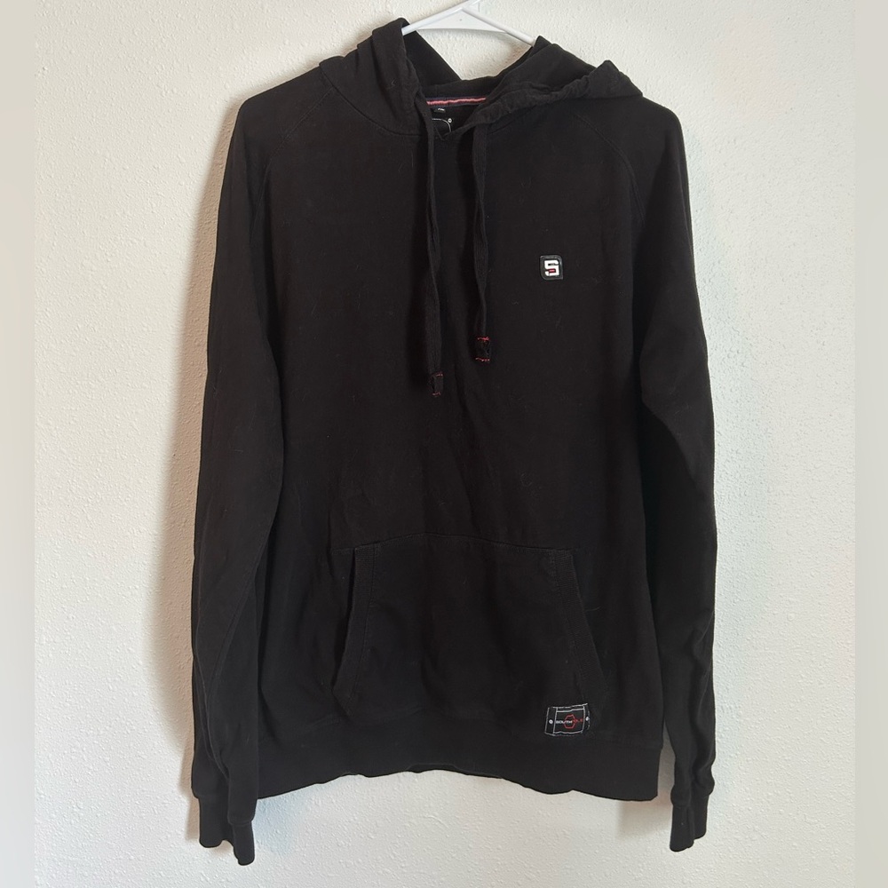 Southpole Pullover Hoodie Sz XL Solid Black Cotton Y2K Streetwear Grunge Skater